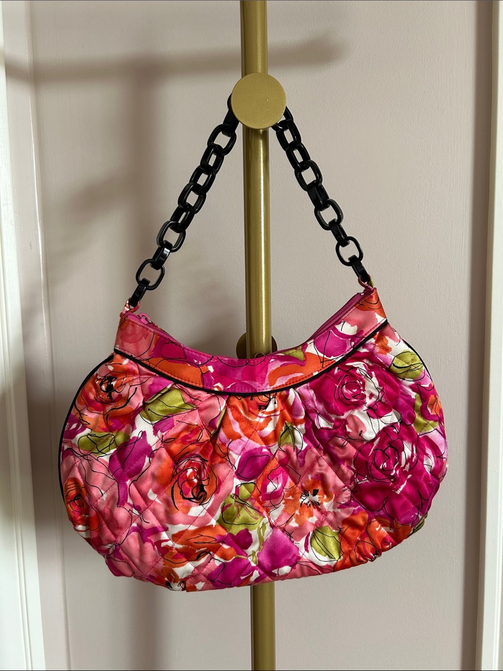 Vintage Vera Bradley Edith Vintage Rose' Watercolor Sateen Bag(EUC)